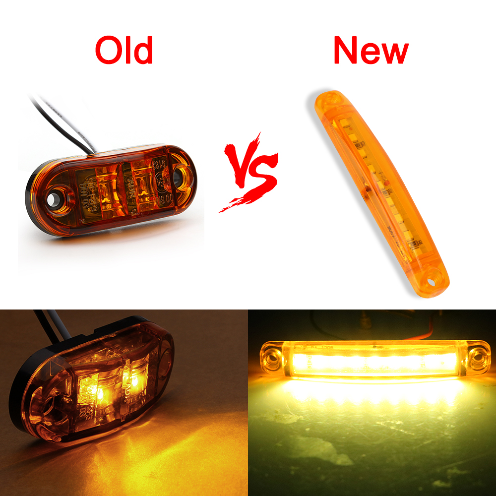 Yosolo 20 stk/sæt sidemarkeringslygter parkeringslys til bus lastbil trailer parkeringslys rød 9 led 24v lamper baglygter
