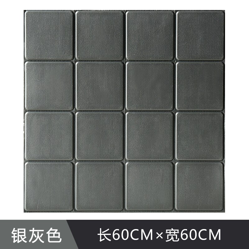 3d three-dimensional wall stickers living room bedroom self-adhesive wallpaper background wall waterproof decoration renovation: Silver