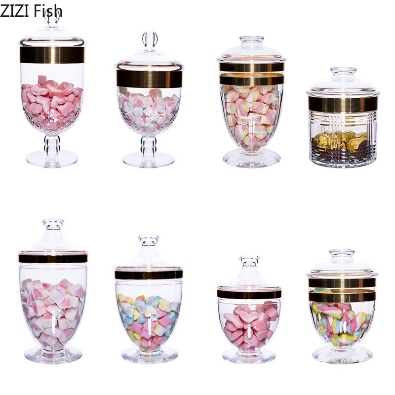 Sealed Mason Jars Food Grade Plastic Acrylic Candy Jar Kitchen Spices Grain Multigrain Dried Fruit Snack Storage Box Kitchen Jar