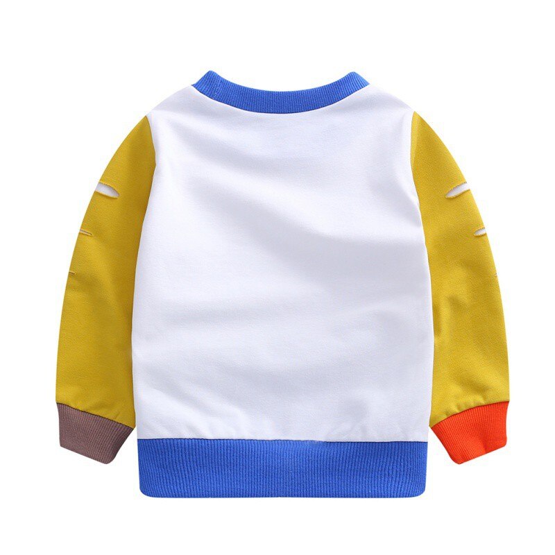 Bambini T-Shirt Autunno Bambini Vestiti Del Bambino T-Shirt maglia A Manica Lunga Variopinta Patchwork Nuovo Casual Bambino Camicetta