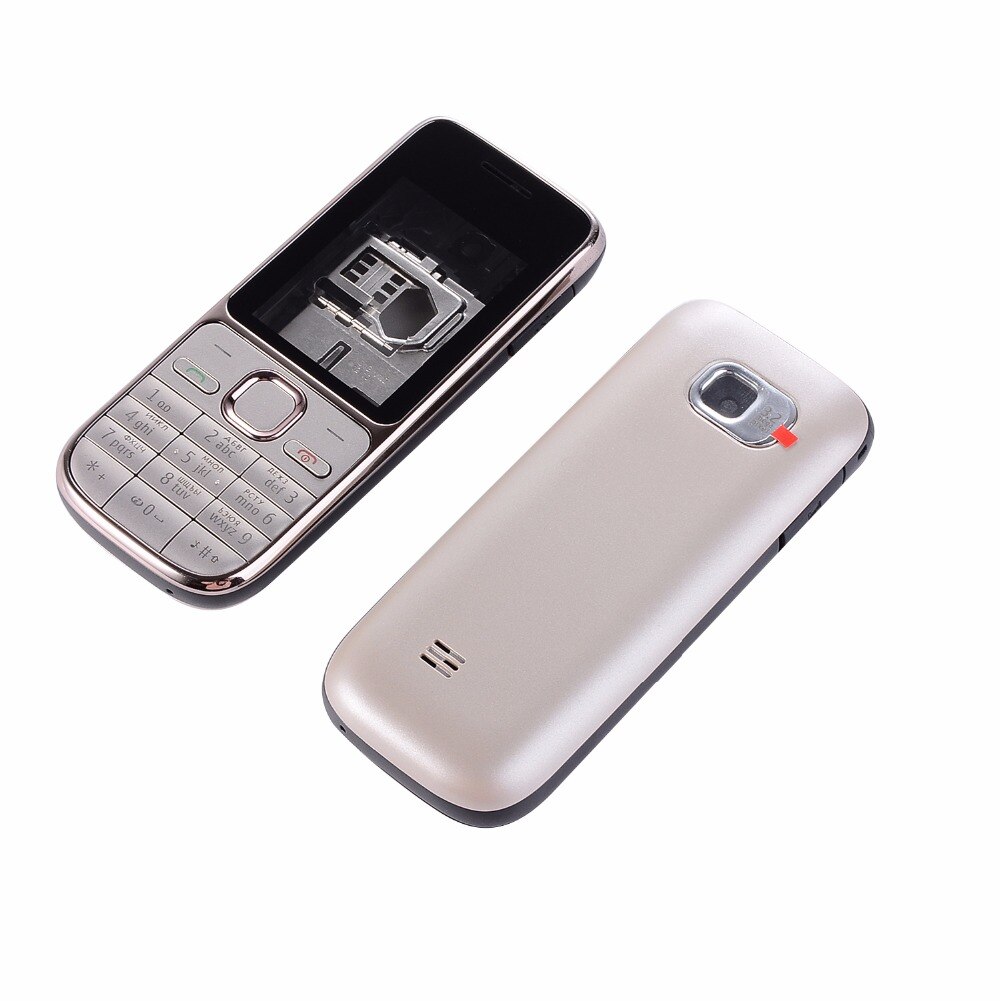 Cubierta de carcasa completa para Nokia C2-01, funda de batería, carcasa con teclado hebreo ruso inglés