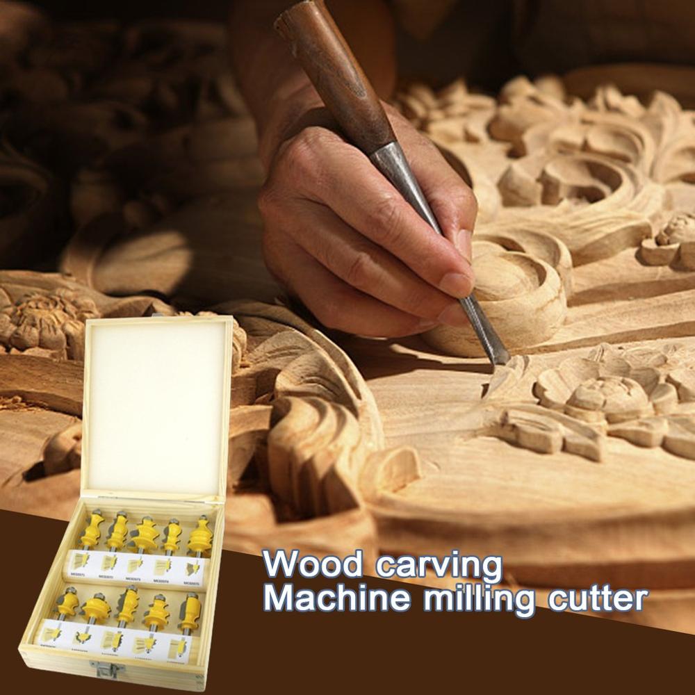 10pcs/set Shank Architectural Molding Router Bit Housing Base CNC Line Woodworking Cutter Tailor Face Mill