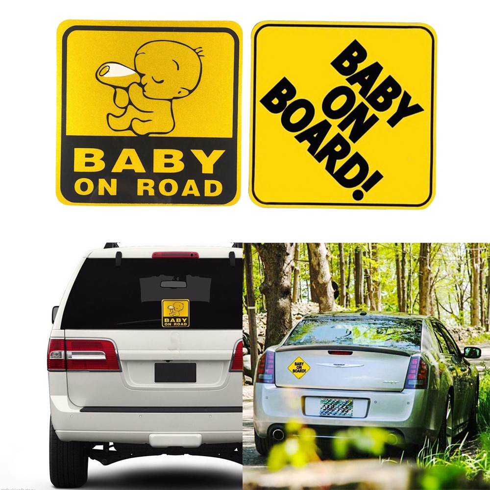 BABY ON BOARD Reflective Car Sticker Tail Warning Sign Decal "Baby on Road" Road Safety Car Sticker Reflector