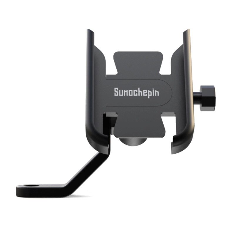 Soporte Universal de aleación de aluminio para manillar de motocicleta, soporte para teléfono celular con gancho para teléfonos móviles de 4-6,5 pulgadas, GPS, etc.: A03 Mirror Black