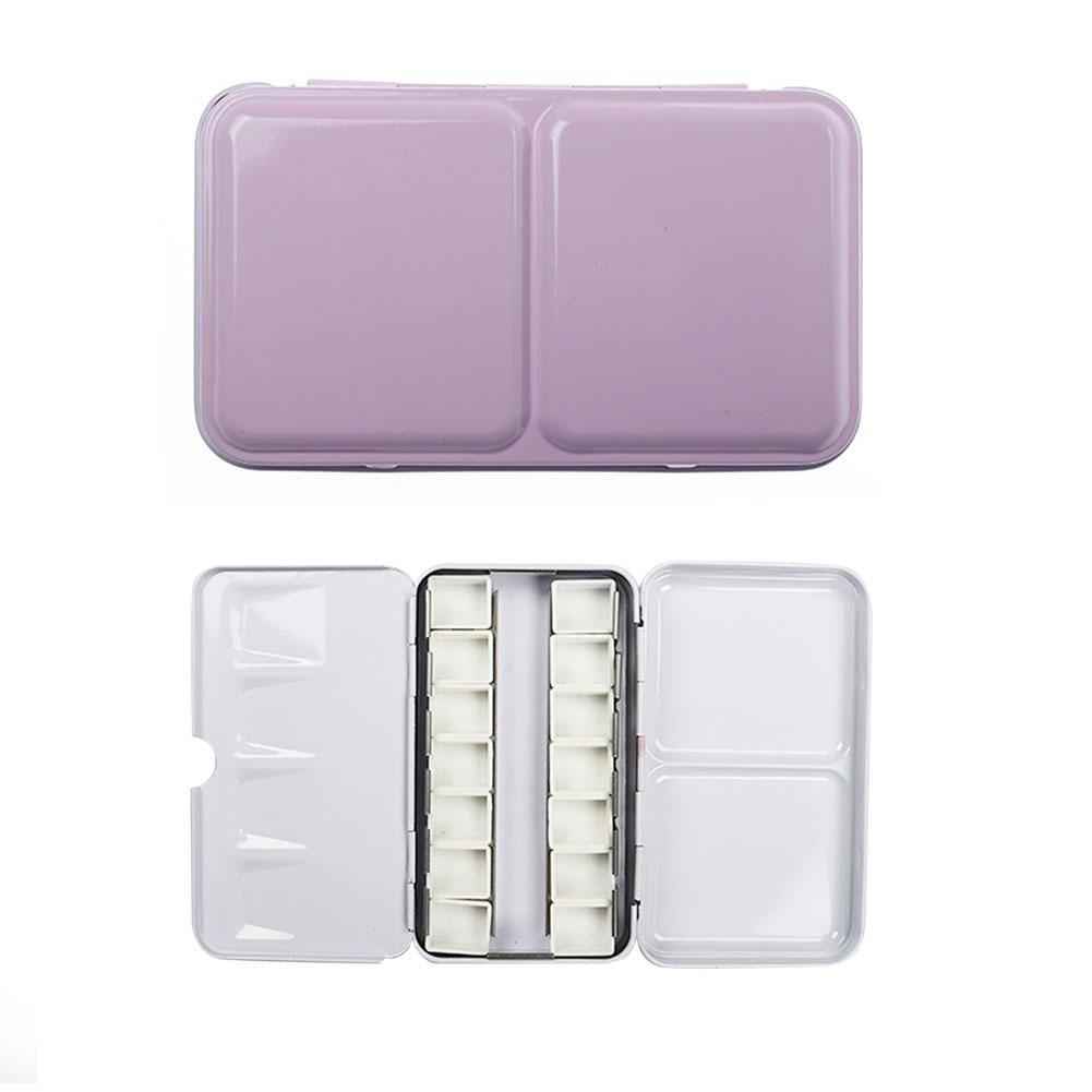 Watercolor/oil/ Acrylic Paints Tins Box Color Empty Palette Painting Storage Paint Tray Box With Half Pans For Art Supplies: pink