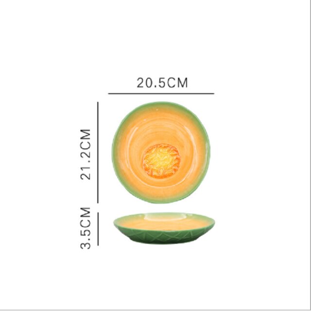 Frugtformet keramisk salattallerken søde husholdningsretter snackretter med uoverskuelig pålydende værdi sød at eksplodere tallerken: Melon