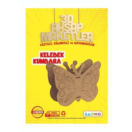 3D Geschilderd Houten Vlinder Spaarpot (3 Pcs) 16X125X5 Cm 439711447