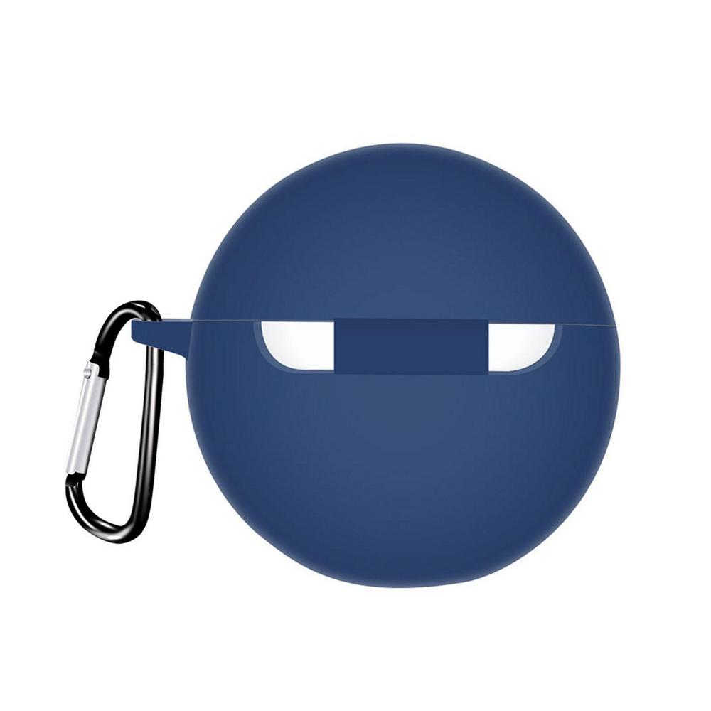 Soft Silicone Protective Case For Oppo Enco Free2 Wireless Earphone Cover Charging Box With Hook Washable Anti Dust Sleeve: dark blue