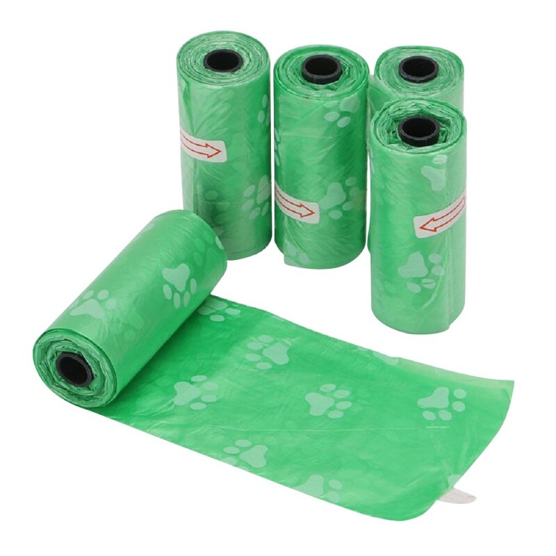 5Roll/Set Pet Waste Poop Bags Dog Cat Clean Up Refill Garbage Bag Dog Poop Bag Waste Bags Dispenser Outdoor Clean For Dogs