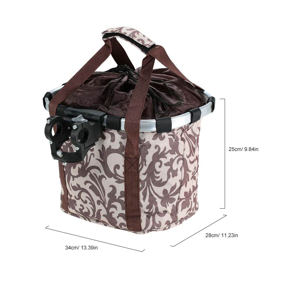 Aluminum Alloy Bicycle Basket Pouch Bike Bags Bicycle Front Bag Pet Carrier Cycling Top Tube Frame Front Carrier Bag: Khaki