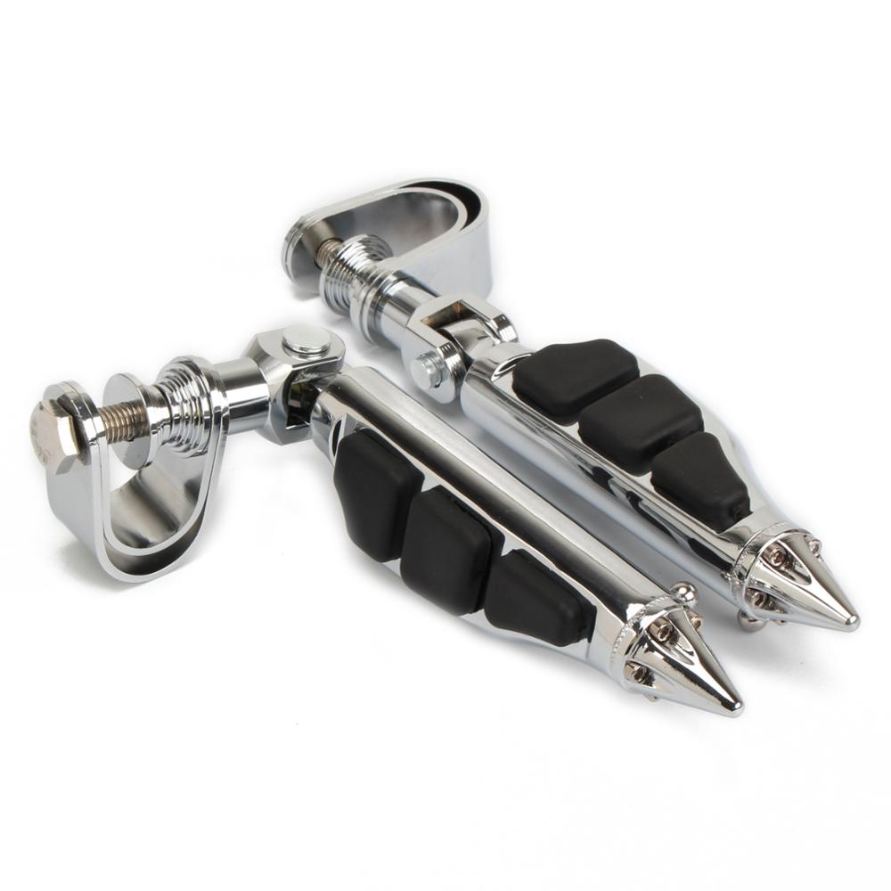1 Pair Motorcycle Foot Pegs Footrest Clamp Mount Highway Pegs Engine Crash Bars Guard For Harley Sportster Dyna Chopper
