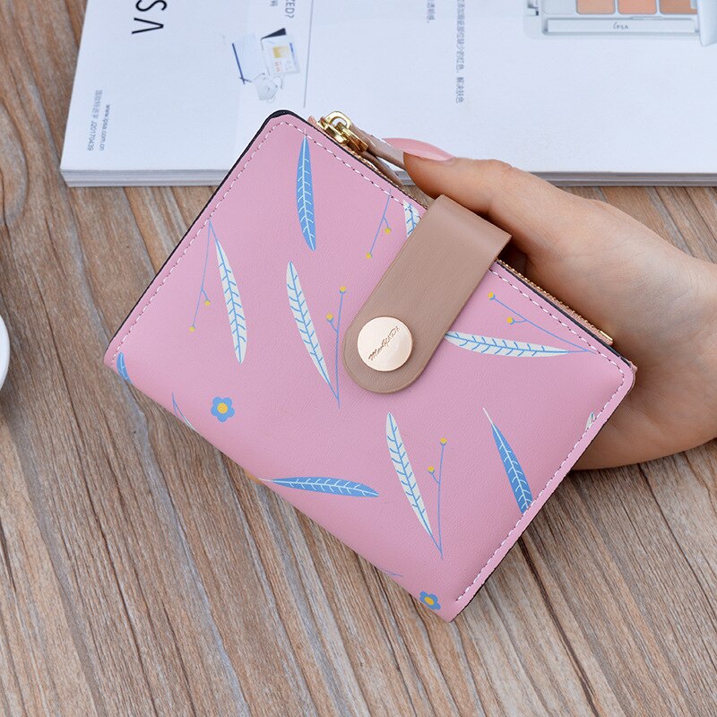 Women Long wallet Clutch Buckle printing Woman's Large Capacity Wallets Female Purse Lady Purses Phone Pocket Card Holder 515: S  pink  515