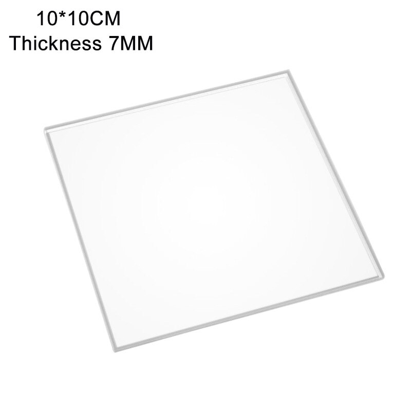 Placa de acrílico transparente, panel de plexiglás, señal de metacrilato de plástico transparente, espesor de proyector de pantalla artesanal de 1-9mm: 10x10cm / 7mm