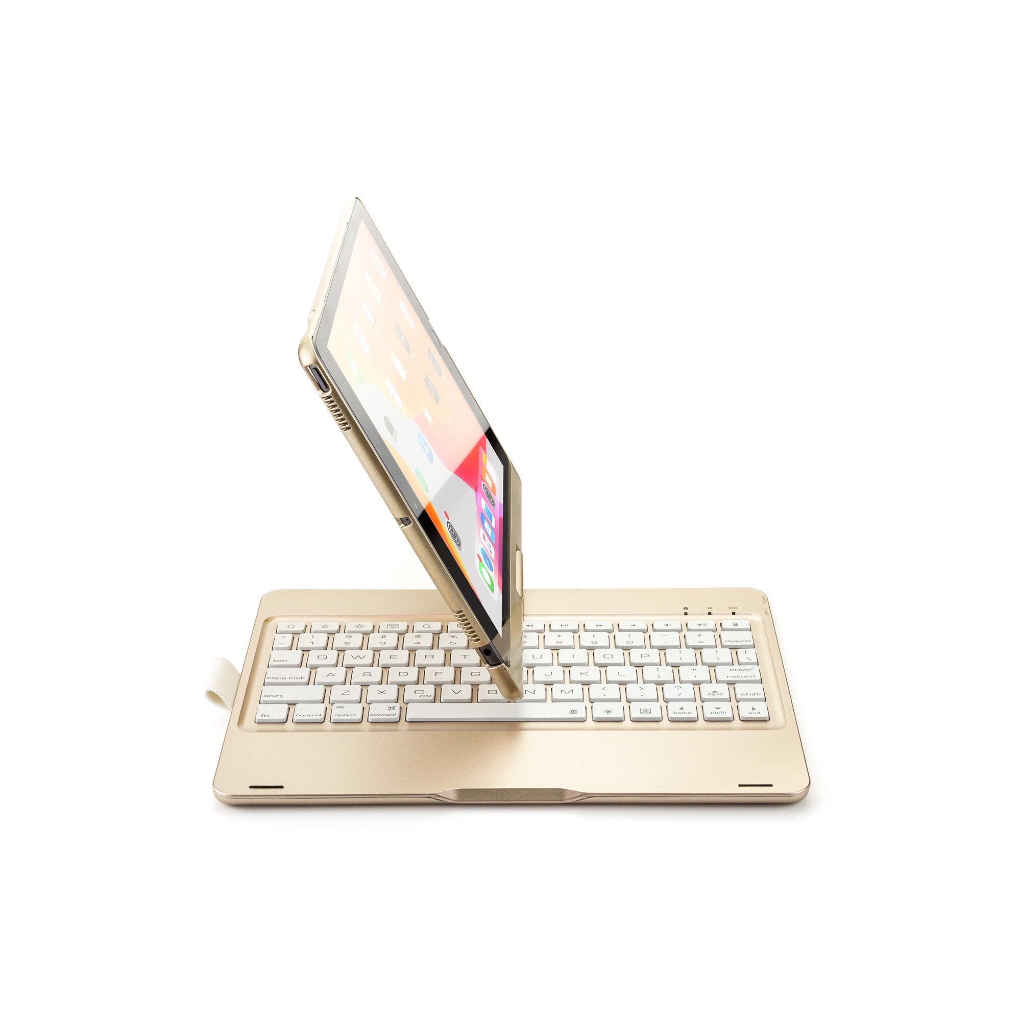 Draadloze Bluetooth Toetsenbord Cover Voor Ipad Air12 Pro9.7 &#39;&#39 Ipad9.7&#39;&#39; Ultra Dunne Licht-Emitting 360 Draaien Ultra Dunne toetsenbord: Gold