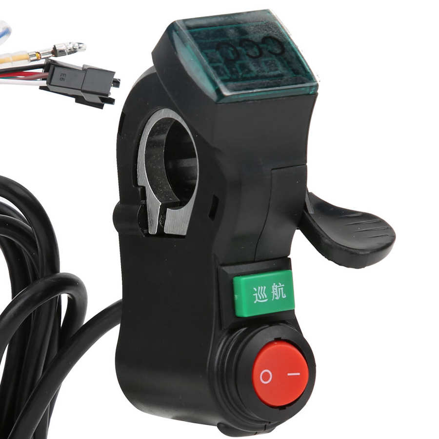 Elektrisk cykel gashåndtag rød skærm tommelfinger cruising og switch elektrisk cykel gashåndtag tilbehør