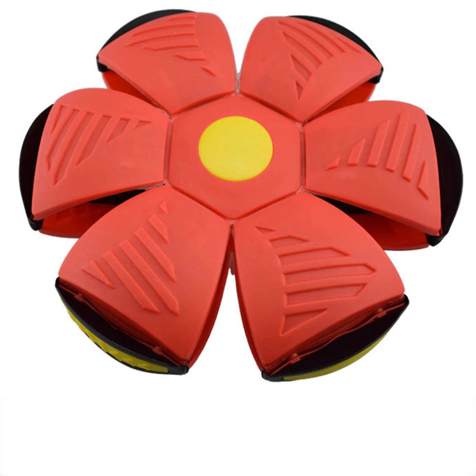 Deformation Flying Flat Ball Flying Saucer Shape Glowing Toy Outdoor Bouncing Ball With Led Light Toy Bouncing Ball Outdoor R6: Red 