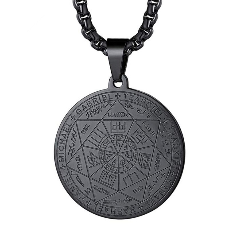 Classic simple wind hexagram magic array stainless steel pendant necklace men and women banquet leisure jewelry amulet