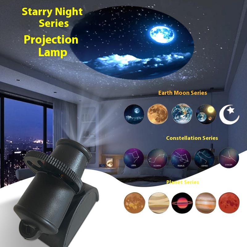 Aarde Maan Licht Ins Maan Projector Licht Sterrenhemel Projector Rotatie Planetarium Lamp Wandverlichting Kamer Decor Led Nachtlampje