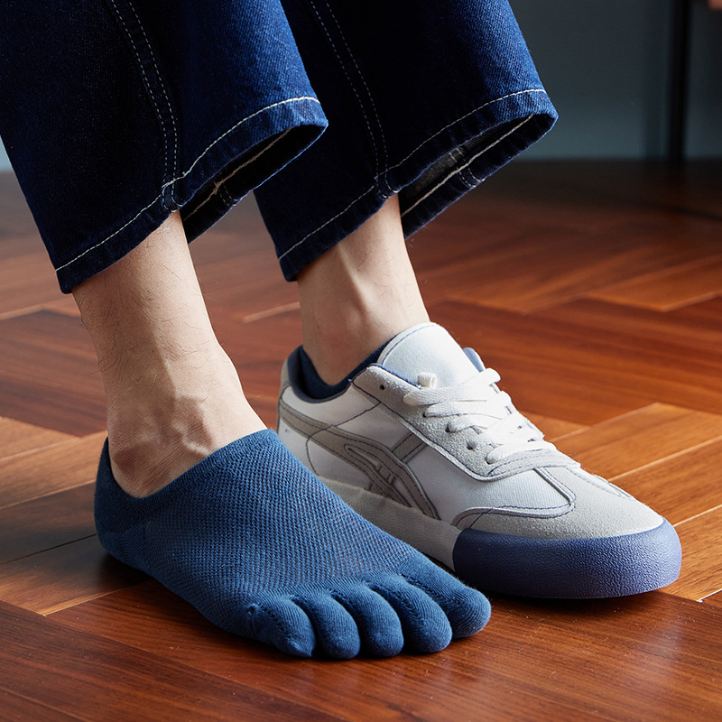 ¡Ventas calientes! Calcetines de cinco dedos para hombre y mujer, medias con punta tipo zapatilla, calcetines invisibles huecos de malla, calcetines cortos hasta el tobillo que absorben el sudor