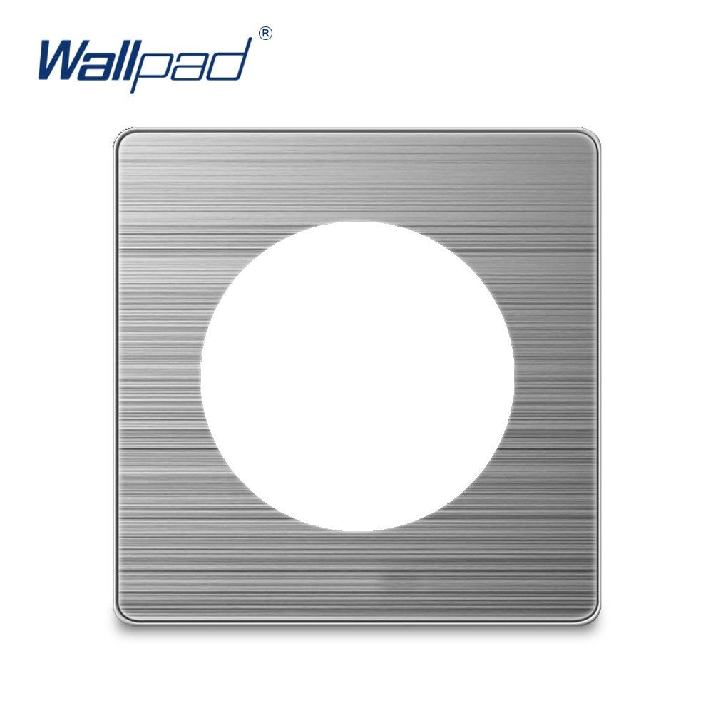 Wallpad Single Tempered Glass Panel Only 86*86mm White And Black Round Circle Glass Stainless Steel PC Panel: Stainless Steel