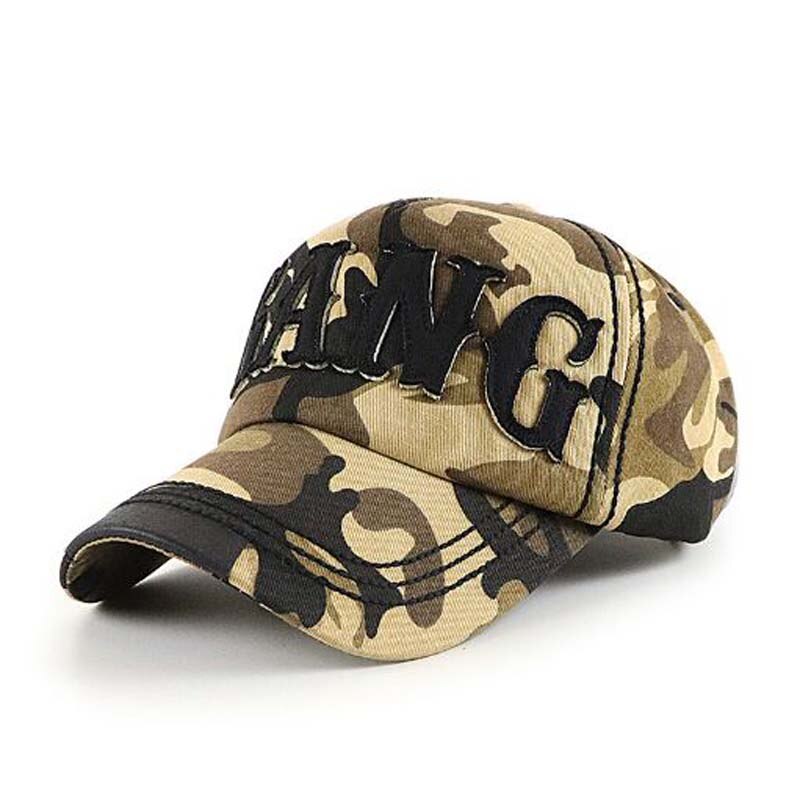Xeongkvi broderi breve camouflage bjergbestigning baseball cap forår efterår mærke snapback bomuld hatte til mænd: Kaffe