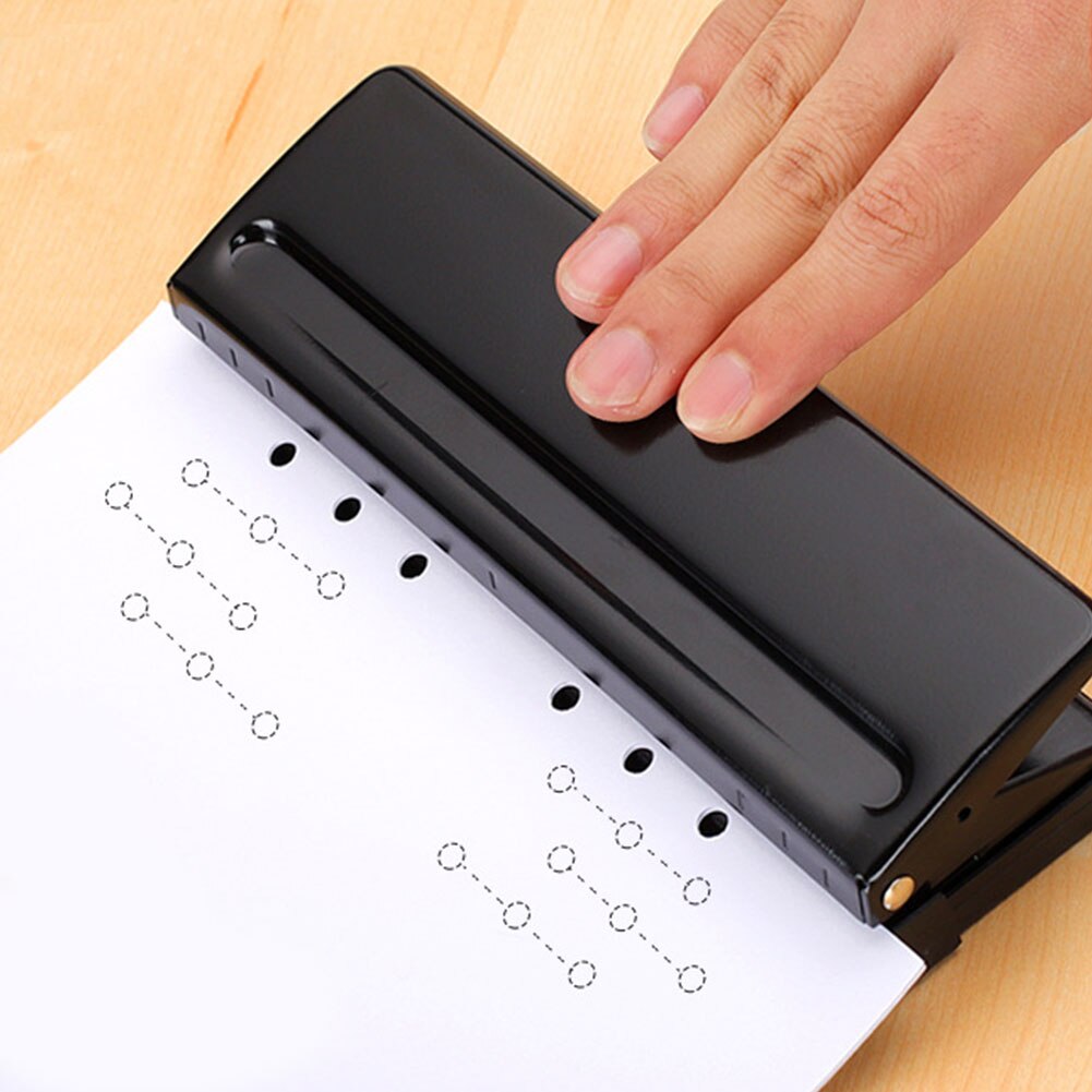 Adjustable Tool Stationery Planner Portable Home Handheld Ring Binder School Paper Puncher 6 Hole Office Metal DIY