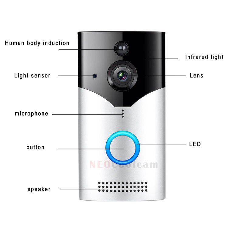 Tuya App Wifi Video Deurbel Camera Hd 1080P Wireless Home Camera Video Intercom Batterij Deurbel 166 Graden View pir Motion