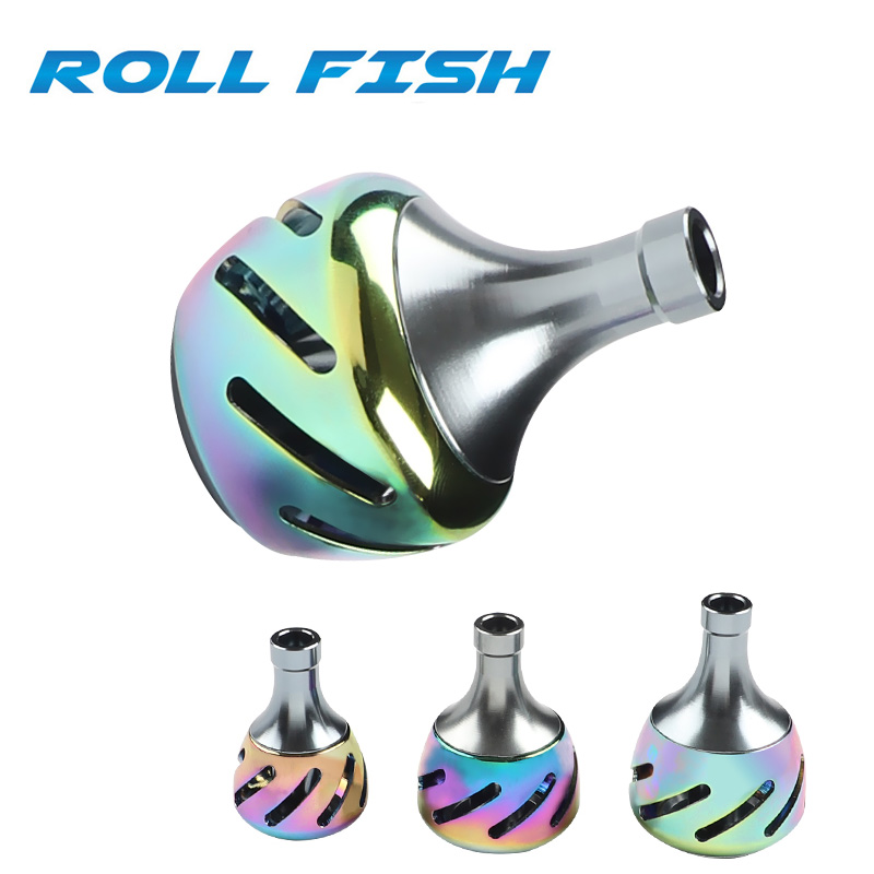 ROLLFISH 1PC Fishing Reel Handle Metal Knob Reel Rocker Arm Grip Ergonomics DIY Modification Fishing Equipment Tackles