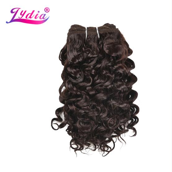 Lydia Synthetic Water Wave Hair Bundles 10 Inch 100g/Bundle Natural Black Pure Color Weave 3 Bundles/Pack Double Weft: #4