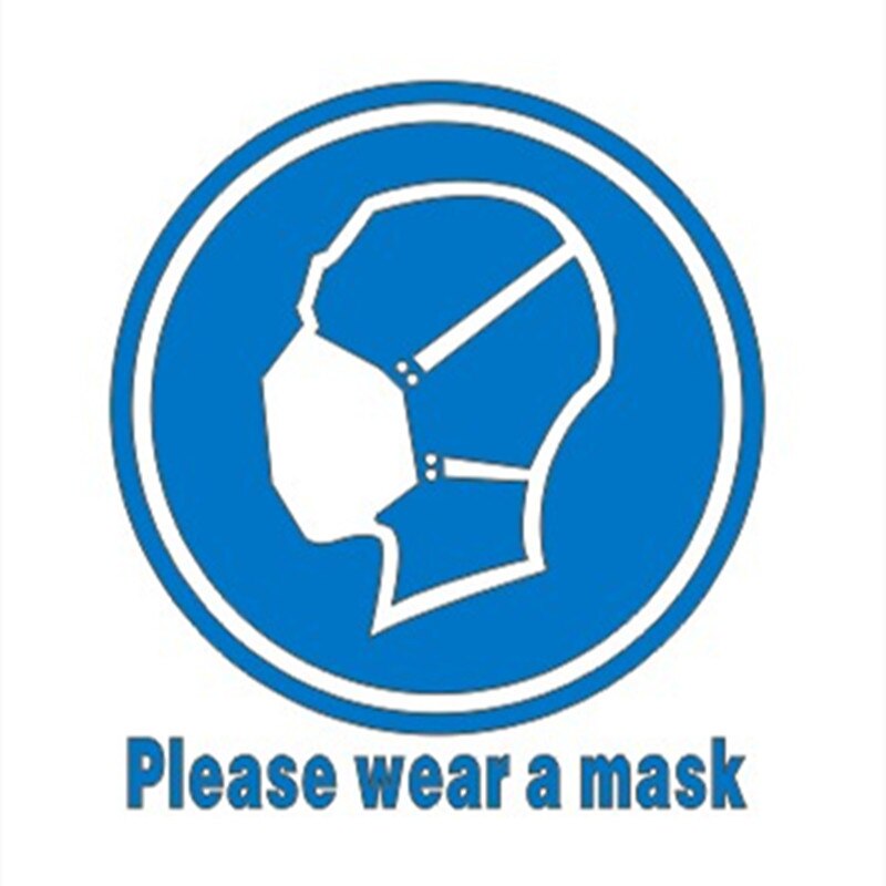1Pcs Please Wear A Mask Vinyl Sticker Epidemic Prevention Control Warning Slogan Warning Sign Decal for Door Wall Window Car