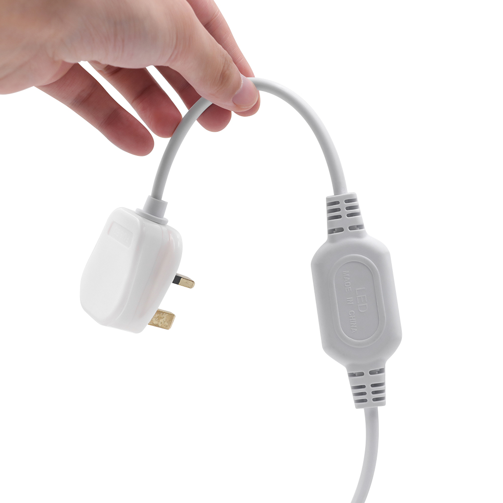 220V Dimmable Power Plug For 288LEDs/m 360LEDs/M COB Neon Strip With ON OFF Switch: light yellow