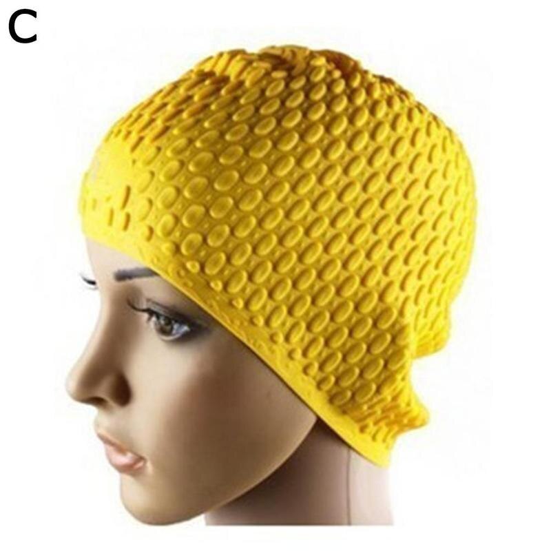 Swimming Caps Men and Women Waterproof Large Ear Plug hats Protect Swim Swimming Supplies Silicone Cap Swimming X9L3: C