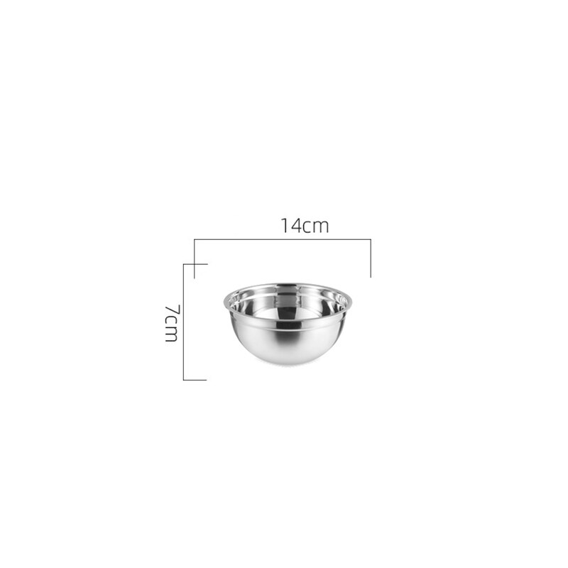 Multi-tamanho de aço inoxidável conjunto de bacias de salada de frutas de nidificação tigela de salada de cozinha de armazenamento de alimentos tigela de mistura de cozinhar para preparar: 14cm bowl