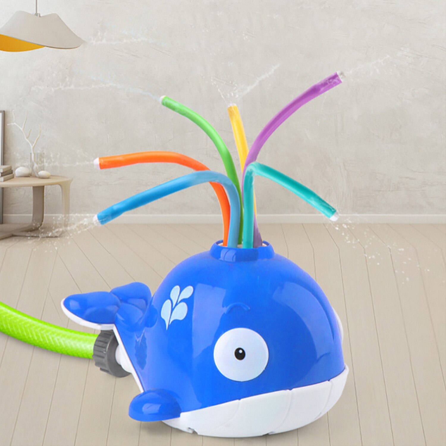 Kids Cute Whale sprinkler Outdoor Summer Water Spray Sprinkle Baby Bath Toy for Backyard Garden Lawn Swimming Pool Bathing: Blue