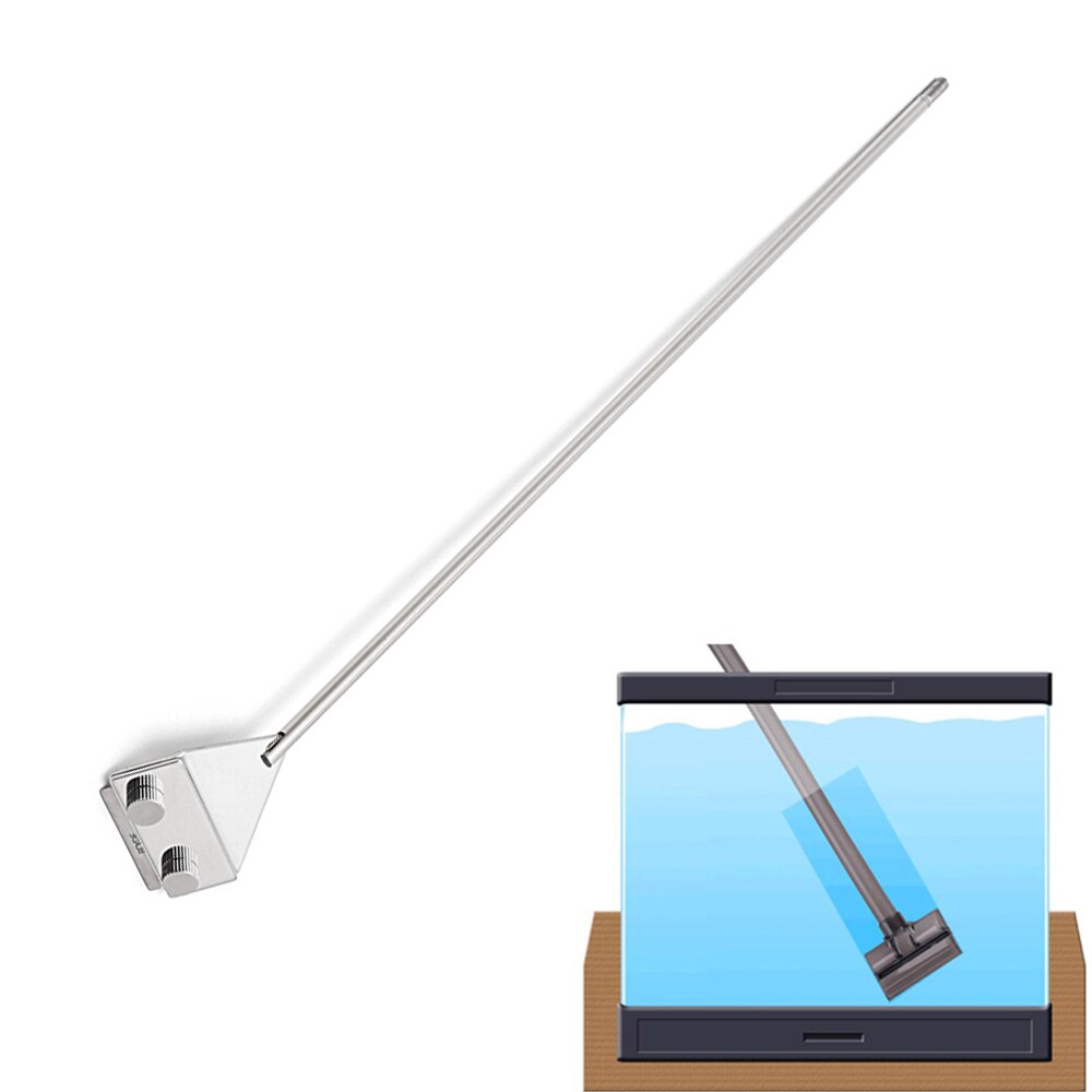 1 Piece Aquarium Window Cleaner Seaweed Scraper Fish Tank Glass Cleaning Brush Stainless Steel Cutter