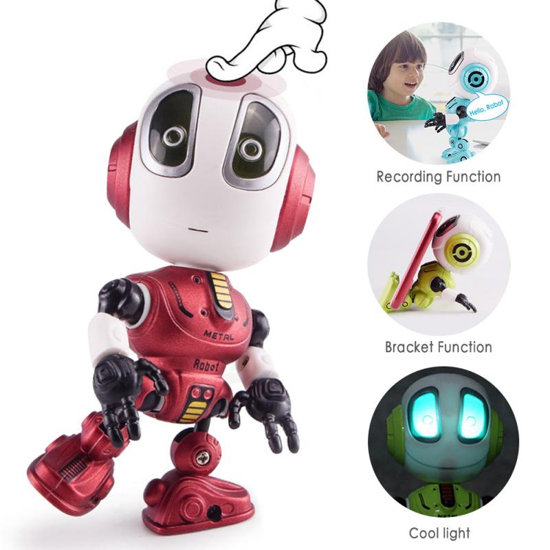 Rc leksaksrobotar intelligent induktionslegeringsrobot med led-ljus barn tidigt pedagogisk leksak interaktiv smarta robotleksaker