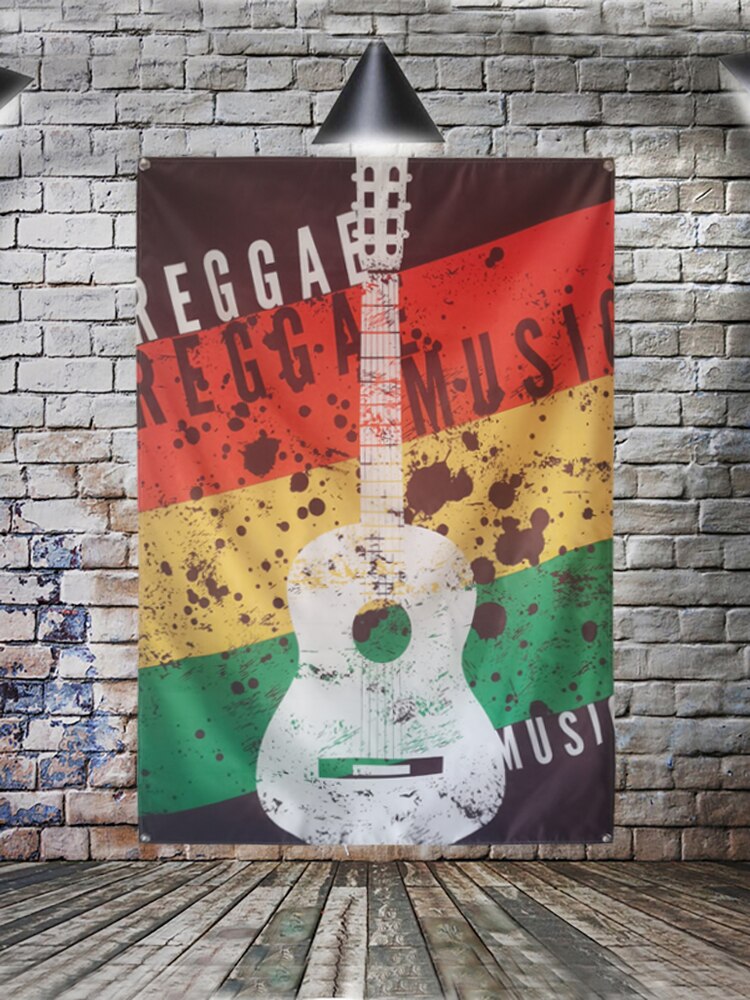 Leaf Rasta Lion Hanging Flag Banner Music Rock Reggae Jamaica Home Decoration Wall Art 4 Gromments in Corners 3*5FT 144cm*96cm: A / 3 x 5FT (96 x 144cm)