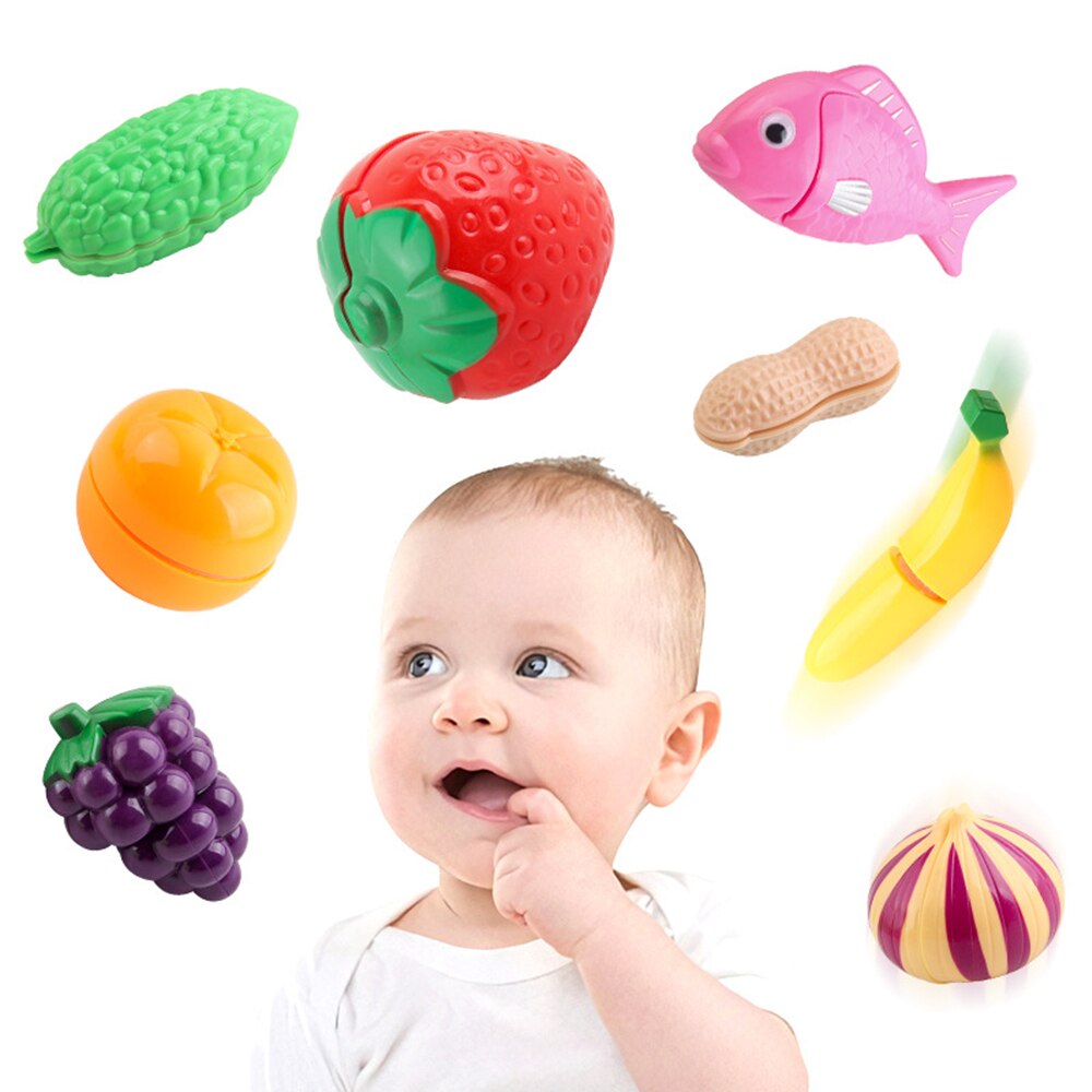 Pretend Play Set Plastic Food Toy DIY Cake Toy Cutting Fruit Vegetable Food Pretend Play Toys For Children Educational