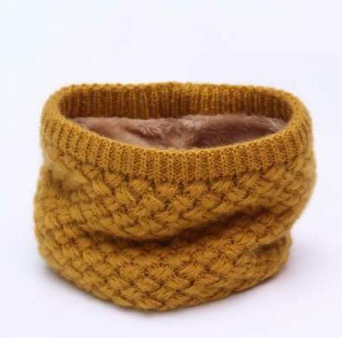 Winter Gebreide Unisex Sjaals Warme Kraag Bandana Acryl Solid Ring Sjaal Dikke Multifunctionele Naadloze Tubular HY127: YELLOW