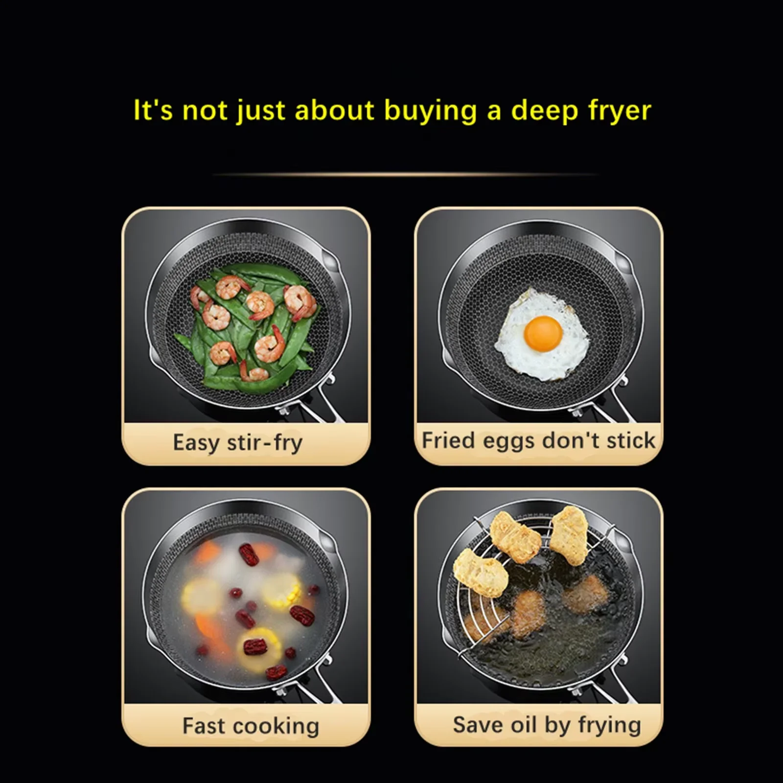 Pentola per friggitrice Pentole per friggitrice Tempura giapponese Pentola in acciaio inossidabile per patatine fritte Salsa Pollo Pesce secco Latte caldo