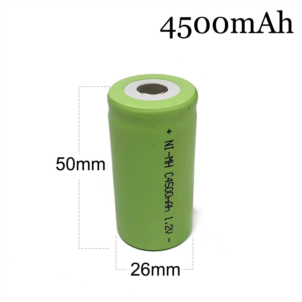 Batteria ricaricabile da 5000mah 1.2v ni-mh nimh C size cell LR14 R14 con linguette per perni di saldatura per orologio torcia e giocattoli: BIANCO