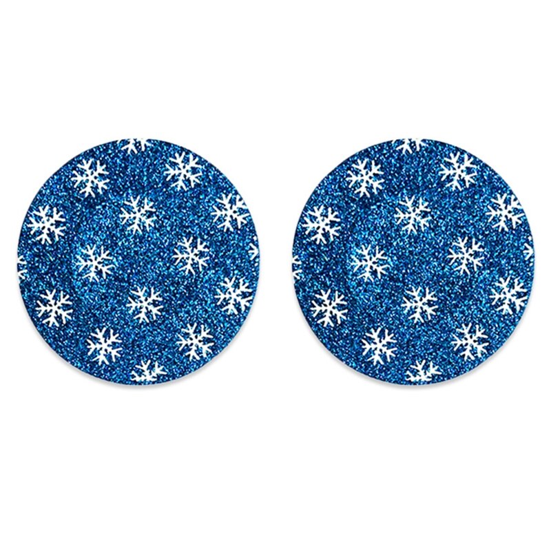 Cache-mamelon à paillettes pour femmes, autocollants de noël, dessin animé, flocons de neige, autocollants pour seins jetables, soutien-gorge adhésif Invisible