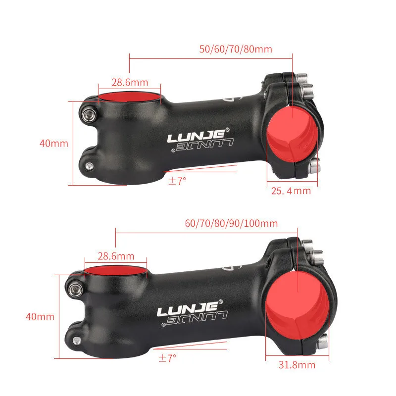 Ultrakevyt polkupyörän ohjainkannatin mtb maantiepyörän ohjainkannatin 25.4/31.8mm alumiininen maastopyörän ohjainkannatin ohjaustanko 7 astetta 60/70/80/90/100mm
