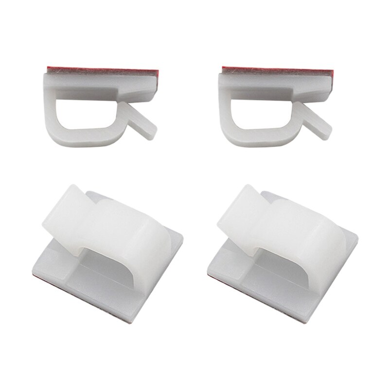 100Pcs Adhesive Cable Permanent Wire Clips Cable Organizer Holder Permanent Anchor for Wall Table 14X14MM