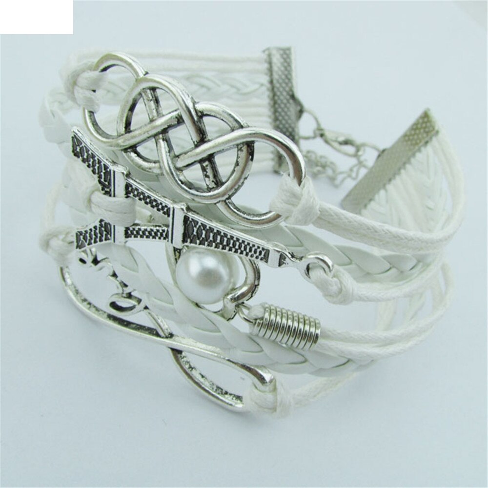 OTOKY 1pc Infinity LOVE Heart Eiffel Tower Friendship Leather Charm Bracelet For Mar28: Default Title