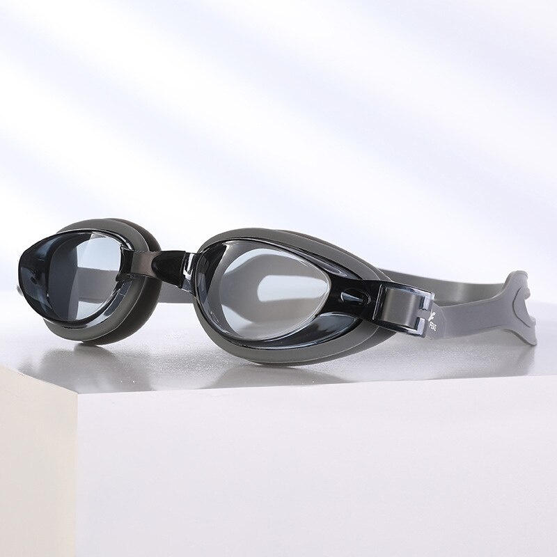 Gafas de natación graduadas para miopía, gafas de natación de silicona, antiniebla, dioptrías de agua recubiertas: Negro