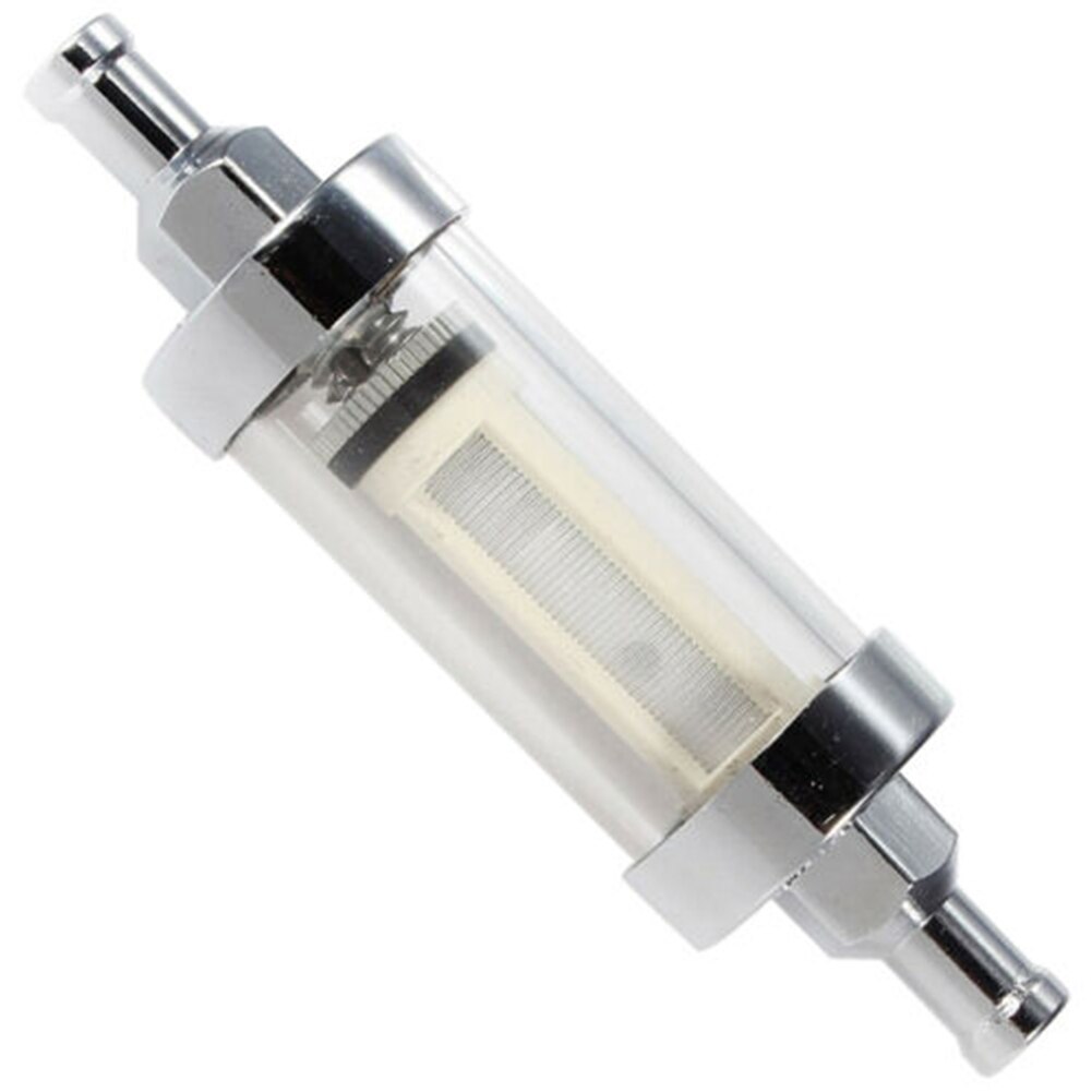 Filtro de combustible en línea, accesorio automático de gasolina práctico, transparente, fácil de instalar, limpiador de aceite lavable, de Metal para motocicleta: Default Title