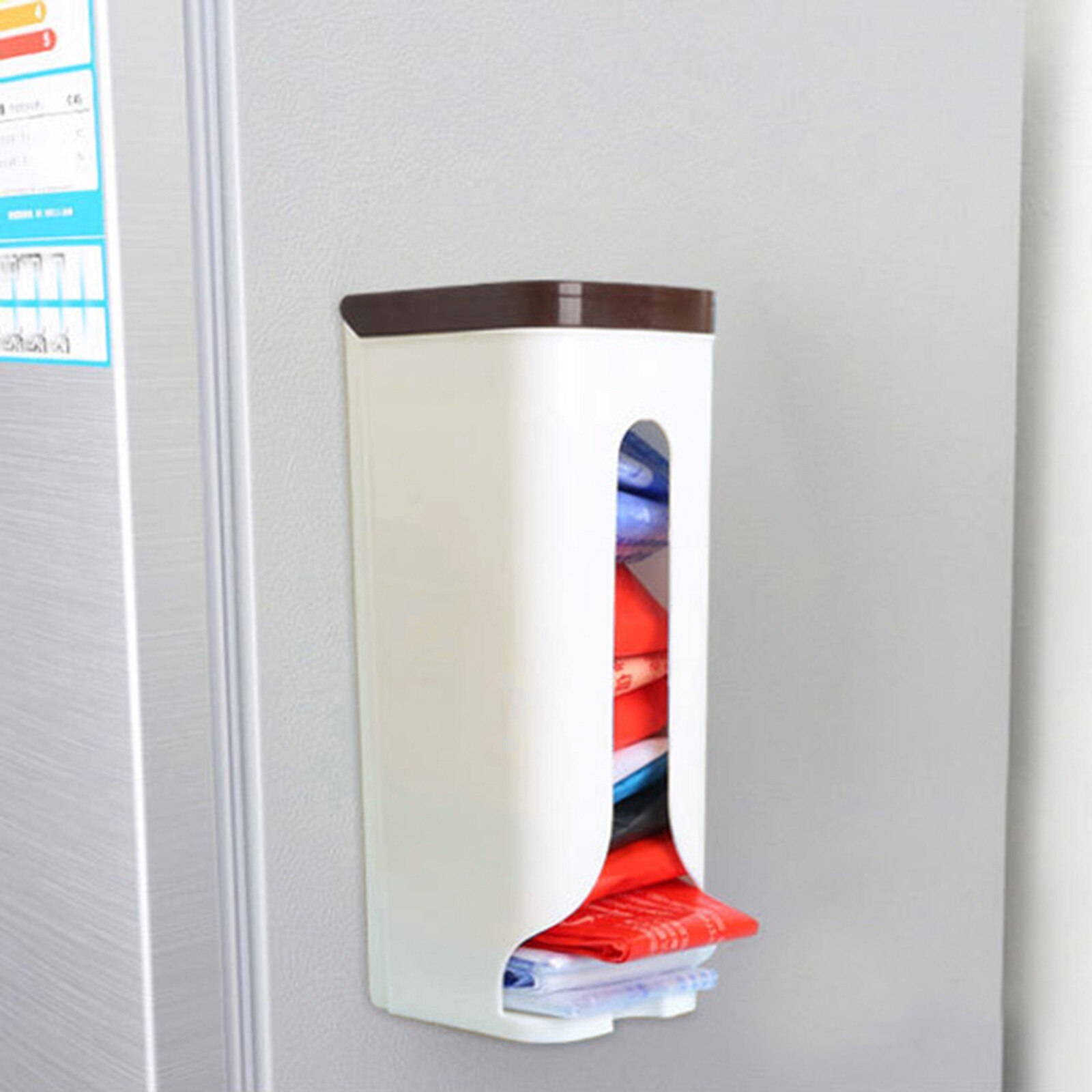 Wall Mount Container Holder Garbage Bag Dispenser Recycle Bag Storage Box Plastic Kitchen Grocery Bins Organizer #T2P