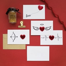 Valentijnsdag Card Effen Rood Hart Wenskaart Met Enveloppen Romantische Brief I Love You Forever Bruiloft