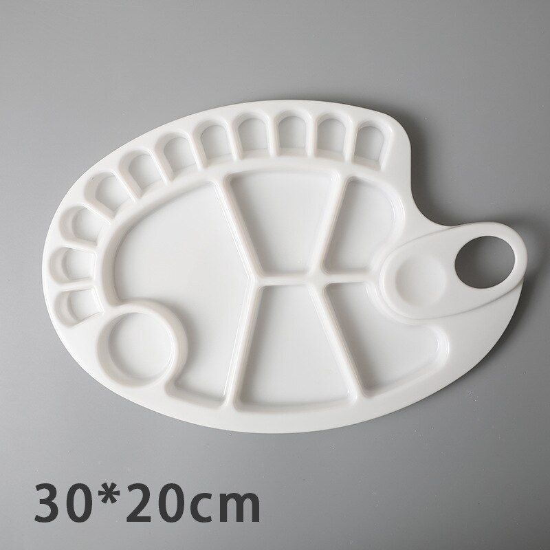 1pc Plastic Palette Art Paint Plastic Drawing Tray White Color Palette for Oil Watercolour Painting DIY Painting Tool: 30cmx20cm
